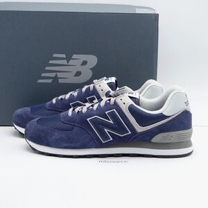 NEW Size 12 Men's New Balance 574 Sneakers ML574EVN Navy/Grey/White